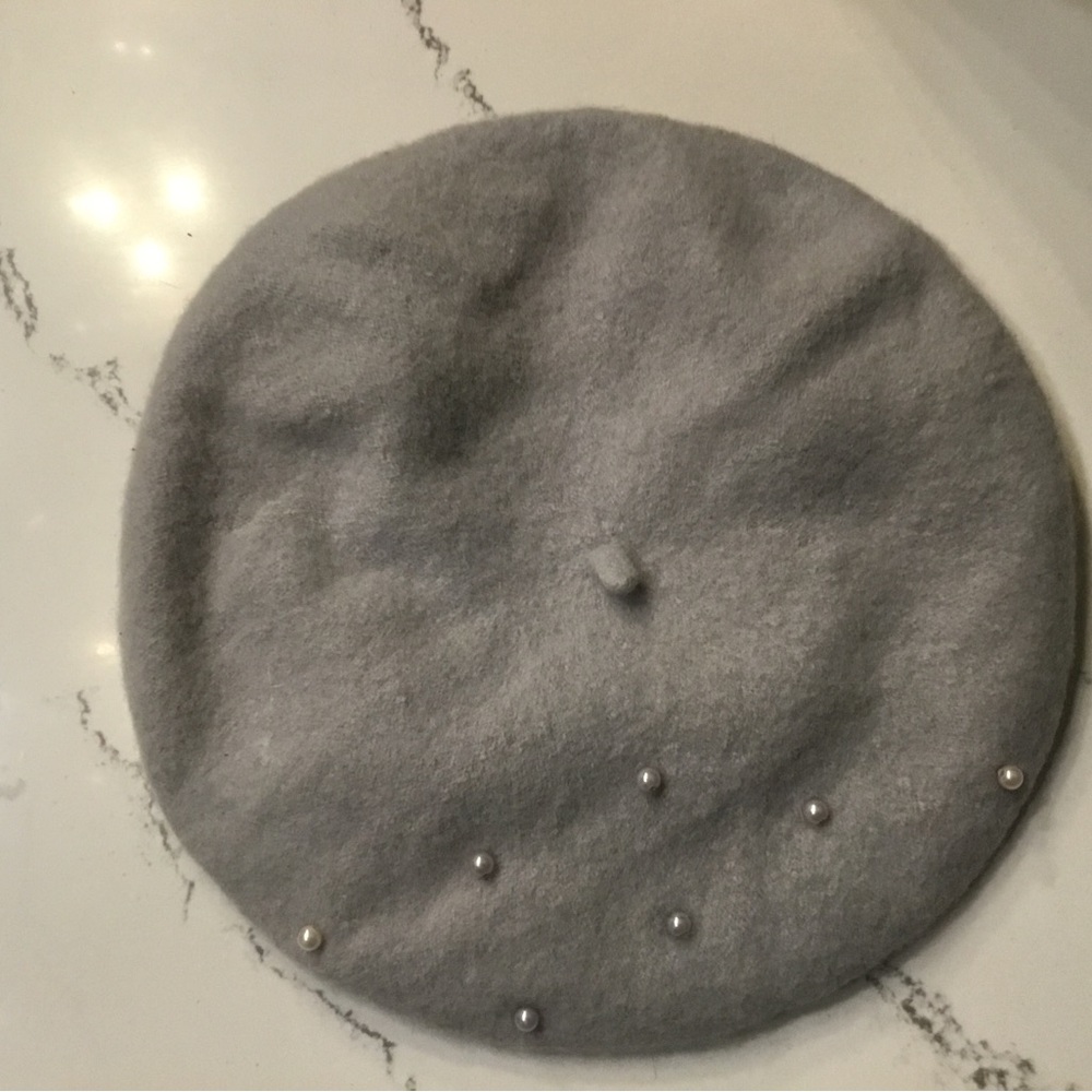 Grey French New Hat with Pearls - Picture 5 of 10